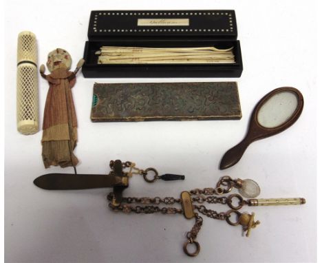 ASSORTED COLLECTABLES  comprising a late 19th century Spellicans game, in an ebony box; another late 19th century Spellicans 