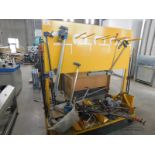 HD YELLOW ROLLING RACK W/ ASST PIPE & BAR CLAMPS, ETC.