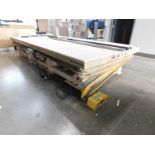 SOUTHWORTH 3500LB SCISSORLIFT, 4' X 12' ON STEEL FRAME, FOOT PEDAL CONTROLS