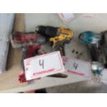 DEWALT & MILWAUKEE CORDLESS DRILLS (1) BATTERY