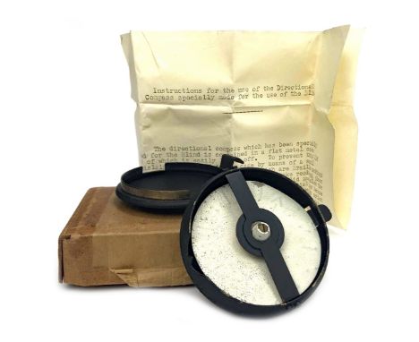 ROYAL NATIONAL INSTITUTE FOR THE BLIND DIRECTIONAL COMPASS, with Braille markings, 7cm diameter