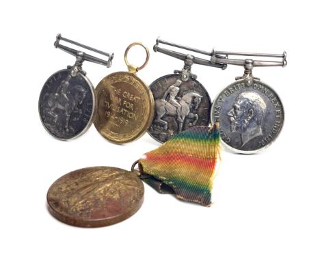 TWO PAIRS OF WWI BRITISH WAR AND CIVILISATION MEDALS, awarded to 13980D - A. A. Holt - D. H. R. N. R. and 26184 - DVR. C. LAM