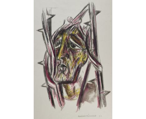 Fritz Burger-Mühlfeld1882 Augsburg - 1969 Hannover - Maske - Kohlenstift, Pastel/Papier. 60 x 40 cm. Sign. r. u.: Burger-Mühl