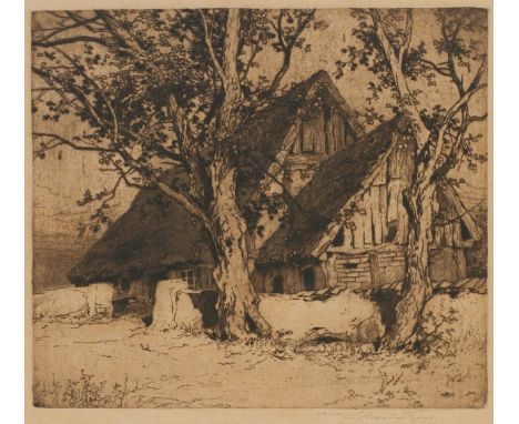 Anne Schonitzer (?)Künstler des 19/20. Jahrhunderts - Bauernkarte in Worpsweder (?) Umland - Radierung/Papier. 27,7 x 31,4 cm