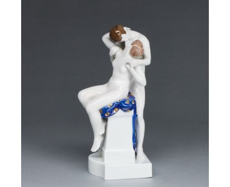 Figur Liebesfrühling - Richard AignerPhilipp Rosenthal &amp; Co., Kunstabteilung Selb 1927. Porzellan, weiß, glasiert. Unter 