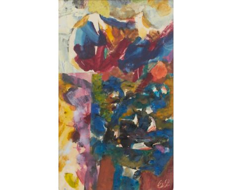 Sigmund Lympasik1920 Berlin - 1996 Ebenda - "Testa abends" - Tusche, Kohle Aquarell, Tempera, Collage/Papier. 46,5 x 28,5 cm 