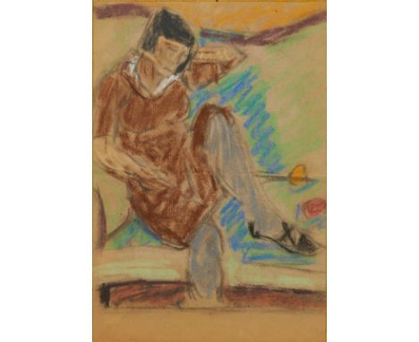 Paul Kother1878 Leipzig - 1963 Weimar - Portrait von Mara (Frau des Künstlers) - Pastell/Papier. 36 x 24,6 cm (Passepartoutau