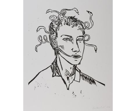 Stephan Balkenhol1957 Frizlar - "Meduso" - Holzschnitt/Papier. 49 x 42 cm, 76 x 56,5 cm (Blattmaß). Sign. u. dat. r. u.: Balk