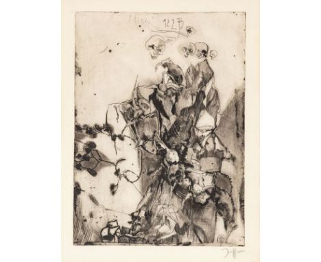 Horst Janssen1929 Hamburg - 1995 Hamburg - "Bettina" - Radierung/Papier. 29,6 x 21,7 cm, 34 x 26 cm (Passepartoutausschnitt).