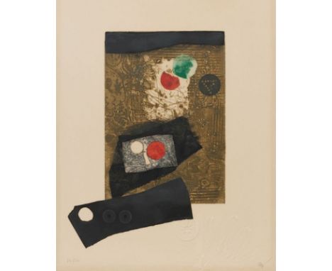 Antoni Clavé1913 Barcelona - 2005 Saint-Tropez - "Nature morte" - Farbradierung mit Prägedruck/Papier. 74/80. 48 x 34,5 cm, 6