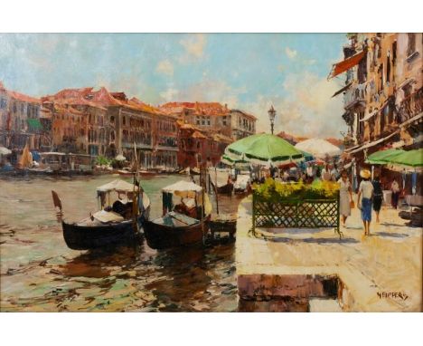 Charles Neipperg- Venedig - Öl/Lwd. 60,5 x 90,5 cm. Sign. r. u.: Neipperg. Rahmen.
