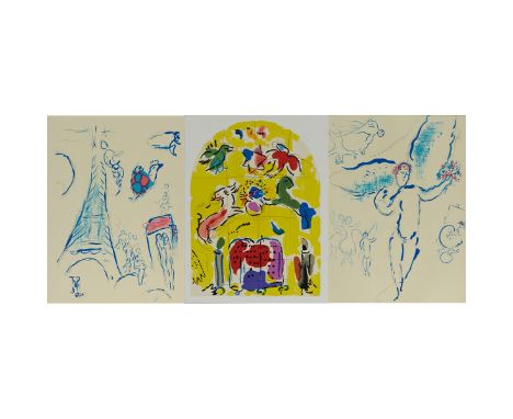 Marc Chagall1887 Witebsk - 1985 St. Paul de Vence nach Konvolut - Entwurf zu dem Fenster für Jerusalem - Farblithografie/Papi