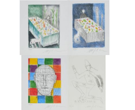 Mimmo Paladino1948 Paduli -  lebt und arbeitet in Mailand Konvolut - Pinoccio - Radierung/Papier. 40/60. 19,5 x 14,6 cm, 29,6