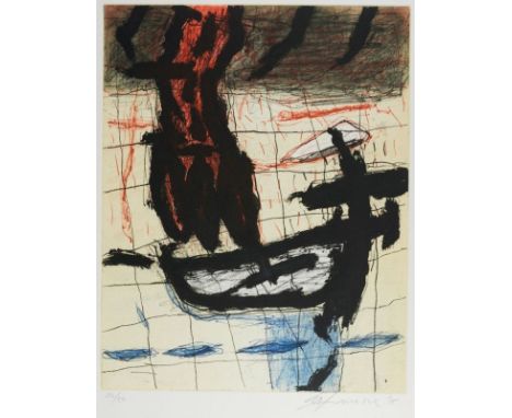 Wolfgang Troschke1947 Helmarshausen - Ohne Titel - Farbradierung/Papier. 36/50. 47,5 x 37,9 cm, 73,5 x 58,2 cm (Blattmaß). Si