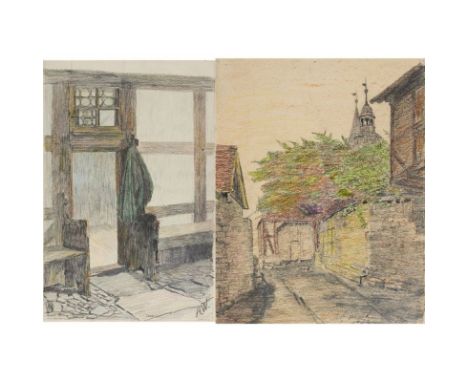 Adolf Wissel1894 Velber - 1973 Hannover Konvolut - Szene mit der Tür - Blei- und Farbstifte/Papier. 45,4 x 29,8 cm (Blattmaß)