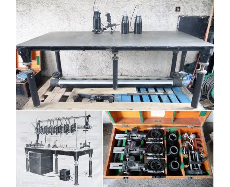 A Large cast iron circa 1950 Williamson-Ross stereoscopic mapping table with associated multiplex projector equipment includi
