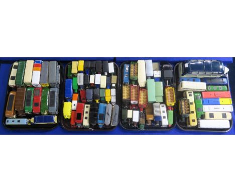A collection of diecast model buses, advertising vans and other vintage vehicles, to include Corgi and Matchbox examples, wit