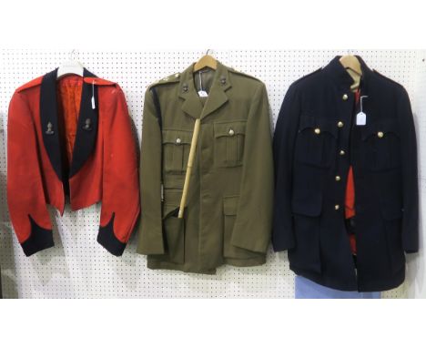 An Elizabeth II Royal Engineers Major's service dress tunic and trousers, the tunic suspending an Acme City whistle; mess dre