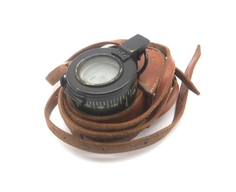 A WW2 1942-dated military Mk III compass by T.G. &amp; Co., London, No. B197514, in leather case, stamped "A.C." under Broad 