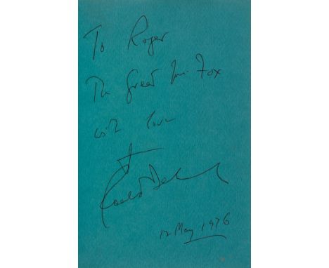 Dahl (Roald) Danny The Champion of the World, first American edition, signed presentation inscription from the author "To Rog