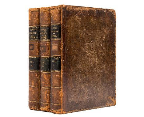 Voyages.- Cook (James) A Voyage to the Pacific Ocean, 3 text vol. only, first edition, 24 engraved plates and maps, some fold