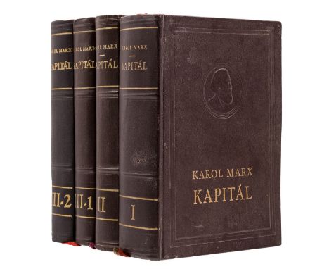 Marx (Karl) Kapital, 3 vol. in 4, first Slovakian edition, translated by Pavol Musil and Jan Rozner, ink inscription to 3 tit