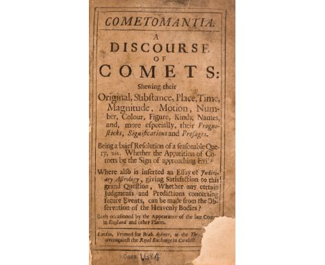 Astronomy.- [Edwards (John)] Cometomantia. A Discourse of Comets, only edition, lacking initial blank, title browned and laid