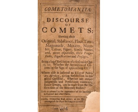 Astronomy.- [Edwards (John)] Cometomantia. A Discourse of Comets, only edition, lacking initial blank, title browned and laid