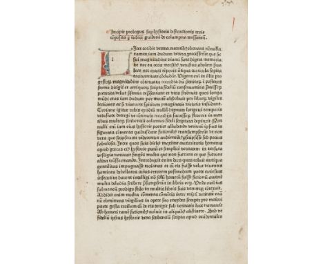 Troy.- Early English provenance.- Columna (Guido de) Historia destructionis Troiae, collation: [a-i10 k8 l10 m-o8], [132] ff.