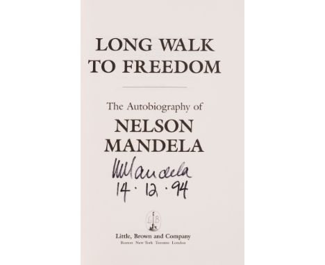 Mandela (Nelson) Long Walk to Freedom, first American edition, signed by the author and dated 14.12.94 on title, photographic