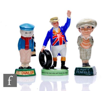 Three Royal Doulton limited edition figures, Golfer &amp; Caddie, including The Penfold Golfer MCL 1 978/2000 and Dunlop Cadd