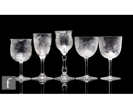An early 20th Century Thomas Webb &amp; Sons clear crystal drinking glass, the ovoid bowl with square moulded base above a ba