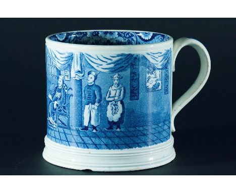 A CHINESE OF RANK PATTERN LARGE MUG: possibly Spode, 12.8cm, unmarked Wear to rim, handle and foot, some production chips to 