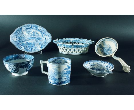 ASSORTED MINTON WARES: a Basket pattern pierced basket, 24.6cm, and a similar small bowl, 12.5cm, both unmarked; an Italian  