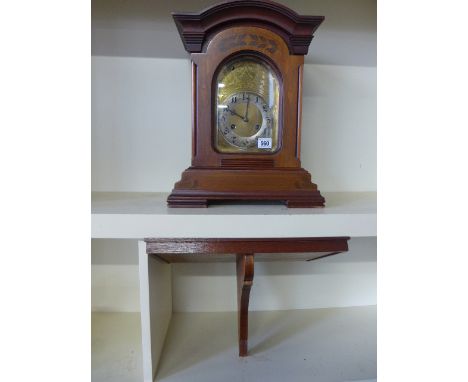An Art Nouveau mahogany bracket clock - height 43cm tall with Junghams chining movement and later bracket - working in the sa