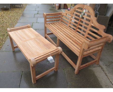 A Bramblecrest Lutyens bench and a coffee table