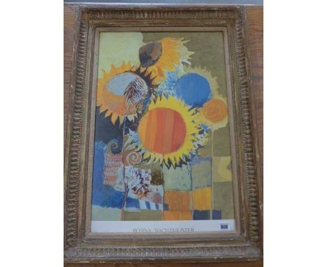 A Rosina Wachtmeister Sunflower print in a gilt frame - frame size 75cm x 55cm