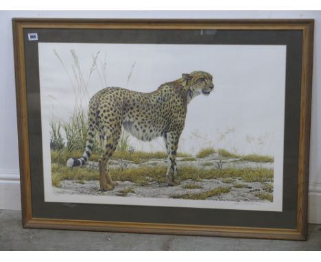 A Limited Edition print by renowned wildlife artist Robert Bateman titles Cheetah Profile signed and numbered 49/950 - print 