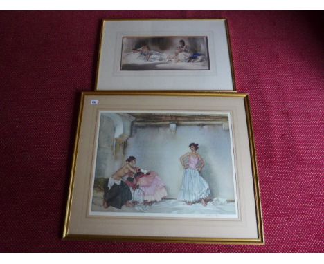 Sir William Russell Flint signed print - Casildas White Petticoat Frost and Reed 1955 - 48cm x 63cm - and a smaller unsigned 