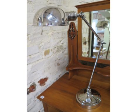 A large nickel plated three hinge desk lamp
