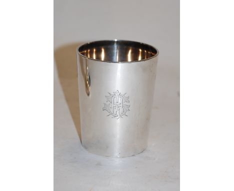A late Victorian silver beaker of plain undecorated form, Edward Hutton - William Hutton & Sons, London 1889