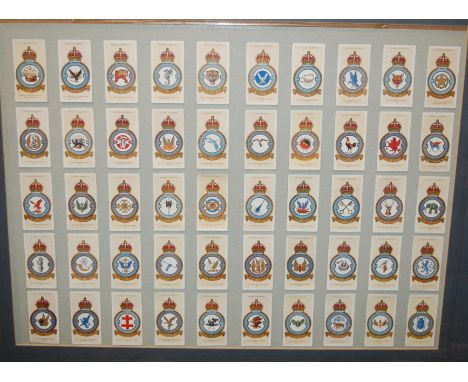 A framed set of Players RAF regiment cigarette cards together with one other of Army regiments (2)