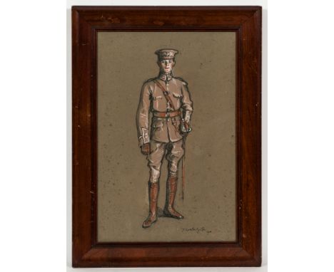 DOROTHY CARLETON SMYTH (SCOTTISH 1880 - 1933),
PORTRAIT OF AN OFFICER
guache and charcoal on paper, signed and dated 1904
45c