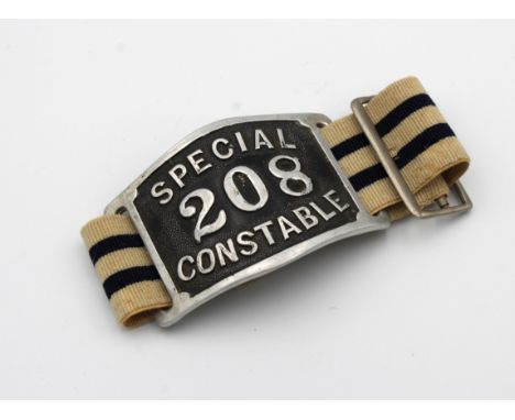 A WWI Special Constable armband, No. 208.,