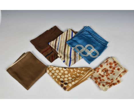 A collection of six vintage silk scarves, including Richard Allan, Givenchy, Clifford Bond etc. (6)