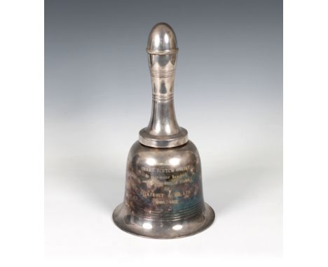 Breweriana / Bucktrout Guernsey interest - An Asprey &amp; Co silver plated novelty 'Bell' cocktail shaker with presentation 