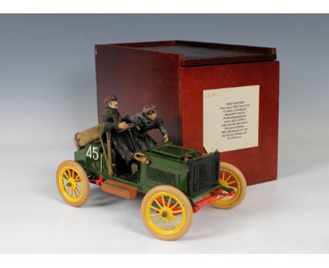 A limited edition Veteran &amp; Vintage Models precision clockwork model of a 1902 Napier, "The only British car to win a Gor