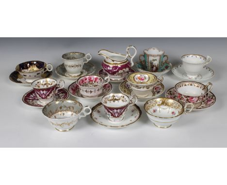 An early 19th century "Copeland Garrett Felspar porcelain late Spode" tea cup &amp; saucer, circa 1833-1846, decorated with p