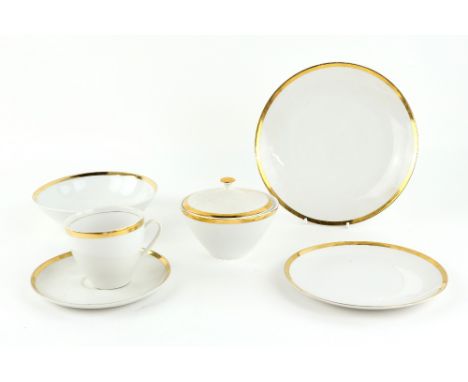 Brigitta part dinner and tea service with gilt border        