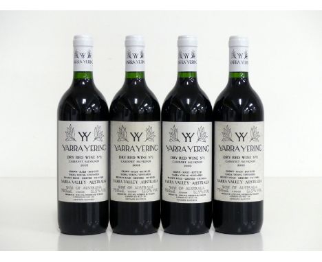 4 bts Yarra Yering Dry Red Wine N° 1 Cabernet Sauvignon 2003 i.n, 2 vsl stl